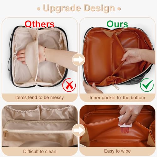 Bolsas de maquillaje de viaje a cuadros Bolsa organizadora d