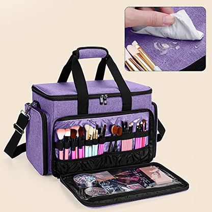 BAFASO Bolsa de cosméticos grande con divisores ajustables,
