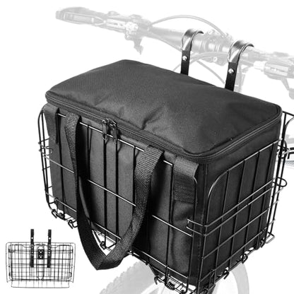 Zacro Cesta de bicicleta delantera/trasera, cesta plegable p