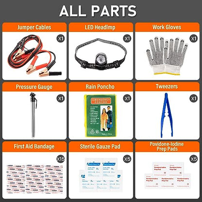 Kit de herramientas de emergencia para automóvil, kit de her