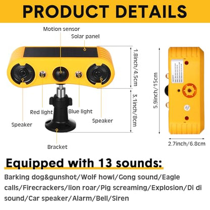 Qualirey Alarma solar con sensor de movimiento para exterior