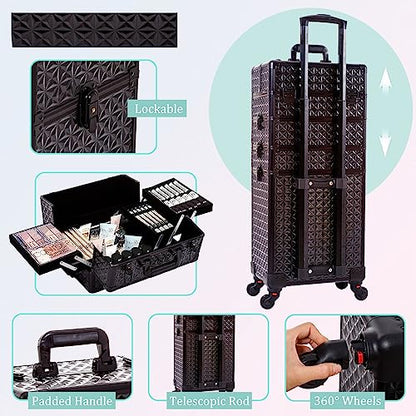 AROUS Estuche de maquillaje profesional 5 en 1, estuche de a