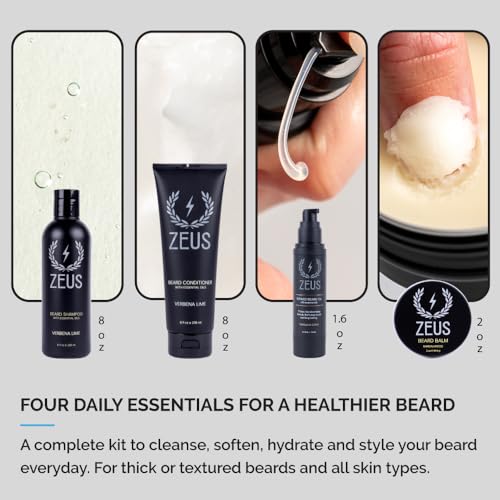 ZEUS Kit de cuidado diario de la barba: lavado con champú y