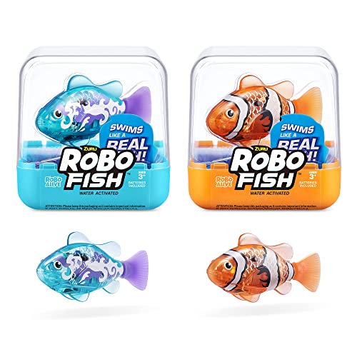 ZURU Robo Alive, Robo Fish Series 3 - Peces robóticos que nadan y se a