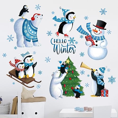 Yovkky Calcomanías de pared con texto en inglés "Hello Winte