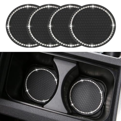 Paquete de 4 posavasos brillantes para automóvil, de 2.75 pu