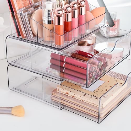 Vtopmart Organizador de maquillaje transparente de 3 niveles