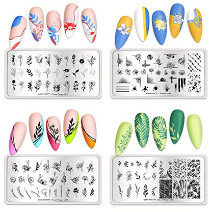 BORN PRETTY Plantillas de estampación de arte de uñas placas