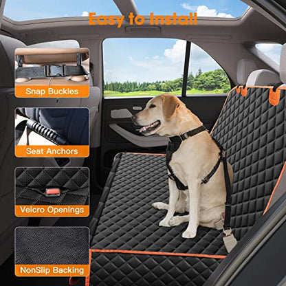 MIXJOY Funda de asiento para perro para asiento trasero, fun
