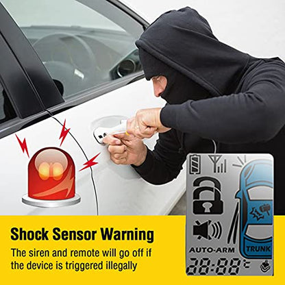 Sistema de alarma de coche LCD de 2 vías de seguridad con si