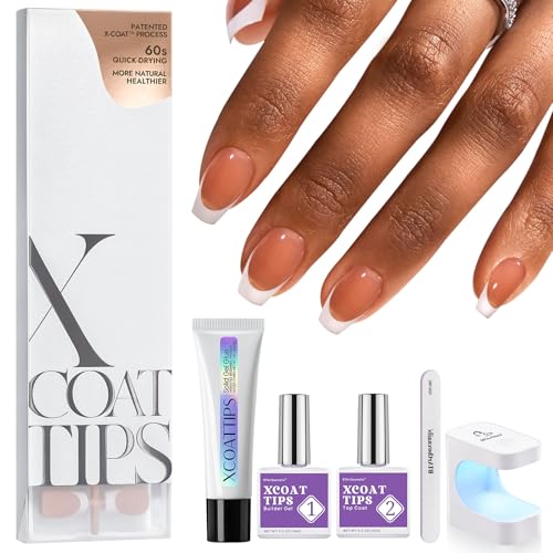BTArtboxnails XCOATTIPS - Kit de uñas de gel francesas a pre