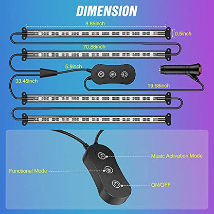 Nilight Luces interiores de automóvil con control de aplicac