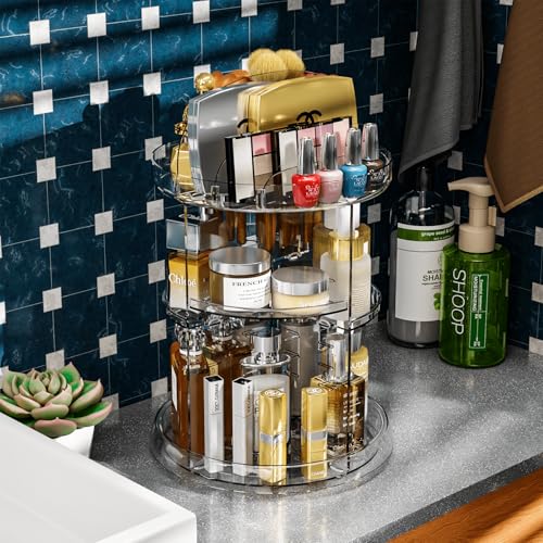 Organizador de maquillaje giratorio transparente de 360 grad