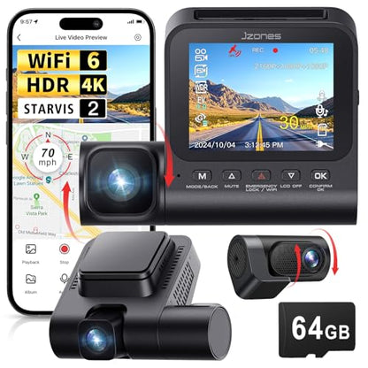 Cámara de tablero 4K de 3 canales, cámara de tablero para au