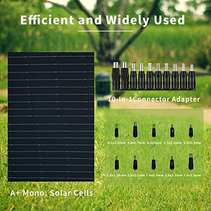 JJN Panel solar portátil de 18 V 100 W, paneles solares pleg