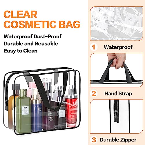 HAOGUAGUA 3 bolsas grandes de viaje transparentes para artíc