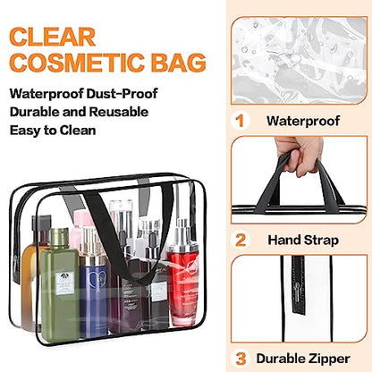 HAOGUAGUA 3 bolsas grandes de viaje transparentes para artíc