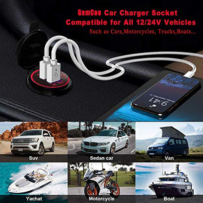 Carga rápida 3.0 Dual USB Cargador de Coche Enchufe con Inte