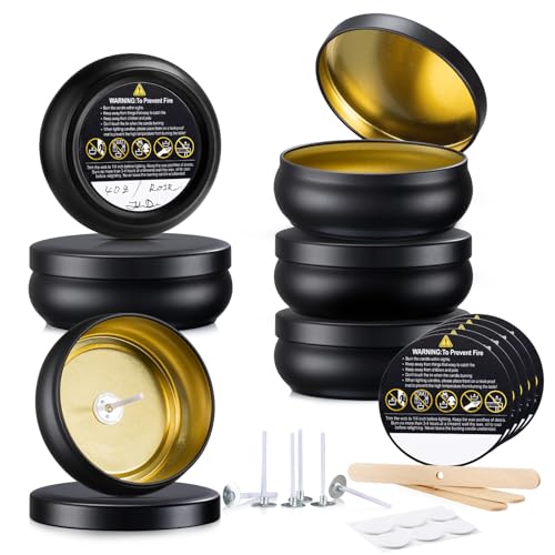 Paquete de 24 latas de velas de 4 onzas, color negro mate de