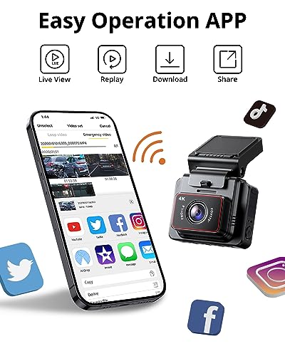 Kingslim Cámara de tablero D5-4K con WiFi - Cámara de tabler