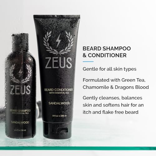 ZEUS Kit de cuidado diario de la barba: lavado con champú y