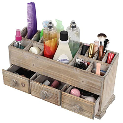 Almacenamiento de cosméticos de madera - Organizador de maqu