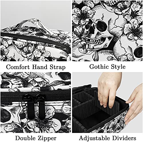 9CH Organizador de bolsas de maquillaje góticas, estuche de