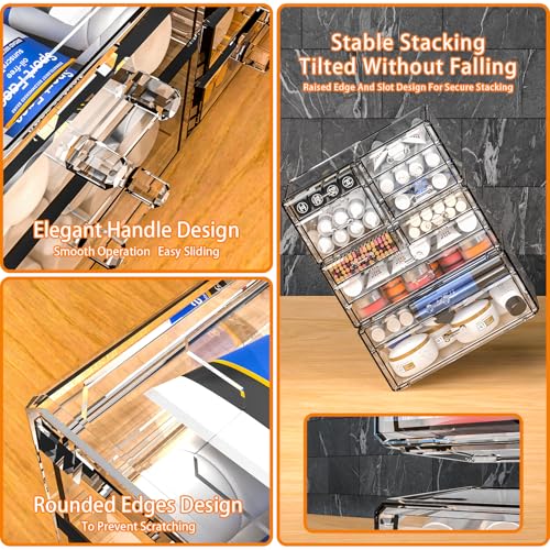 Cq acrylic Organizador de maquillaje transparente y almacena