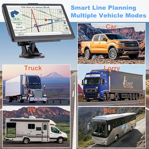Navegador GPS para automóvil, mapa 2025 de 7 pulgadas con pa