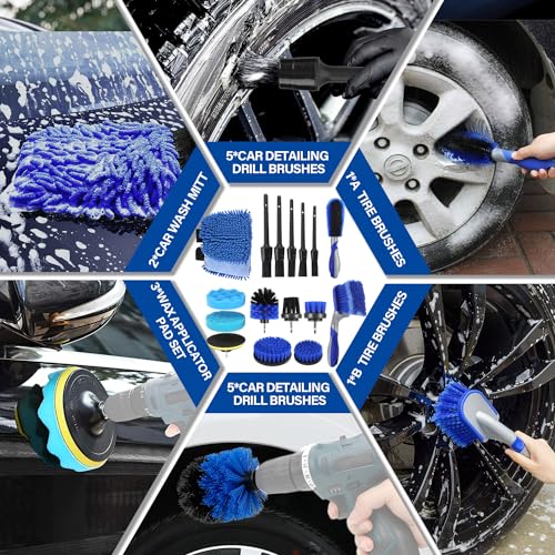 Kit de limpieza de lavado de autos de 32 piezas con pulveriz