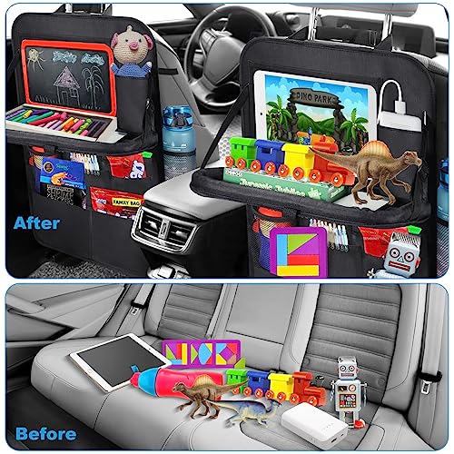 Car Back Seat Organizer, Storage Organizer with Foldable Tab