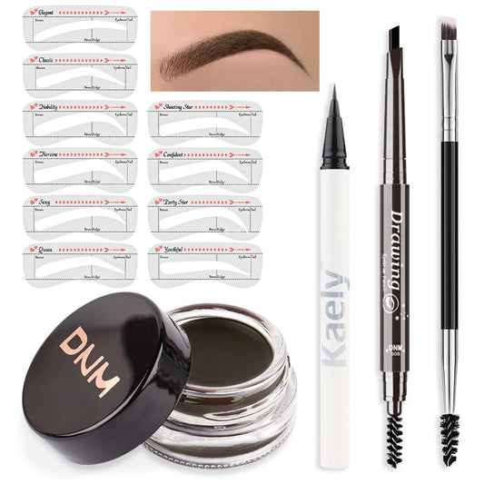 evpct Kit de lápiz de cejas para cejas, kit de trío de sello
