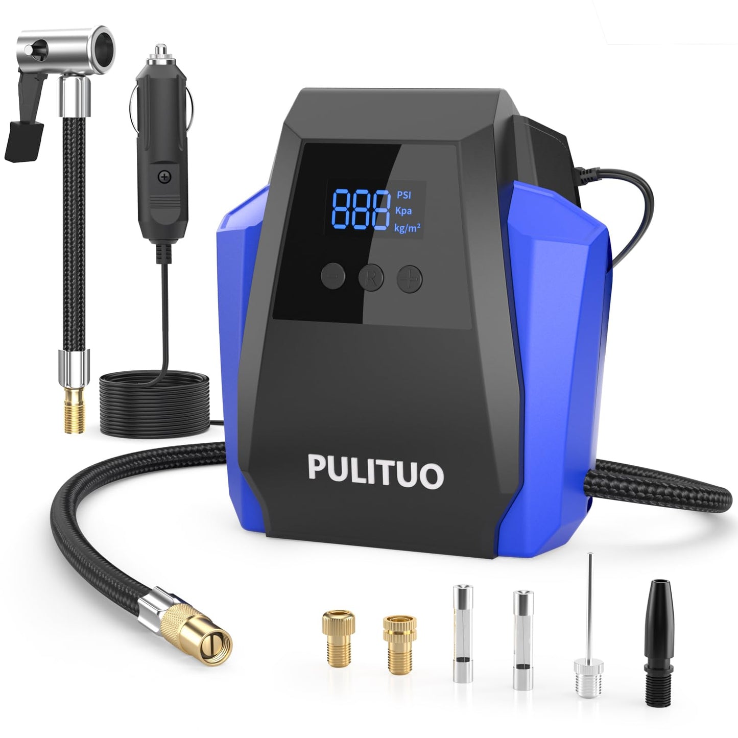 PULITUO Compresor de aire portátil para neumáticos de automó