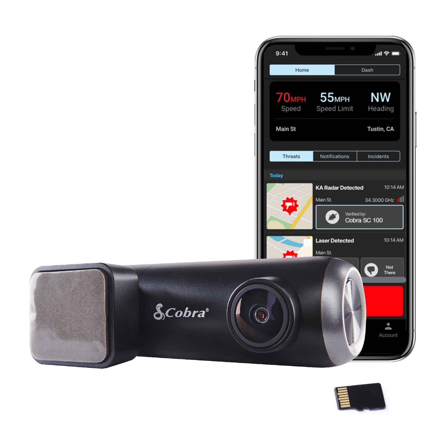 Cobra Smart Dash Cam (SC 100) - Resolución Full HD 1080P, Wi