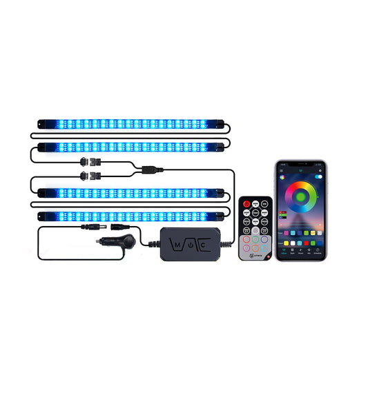 Xprite Luces interiores de coche RGB mejoradas de 144 LED co