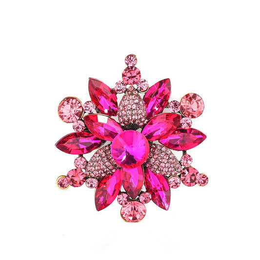 YOQUCOL Broche con forma de flor de diamantes de imitación d
