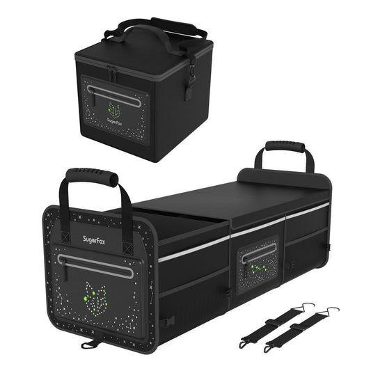 Organizador de maletero, plegable, 95L, negro, incluye paque