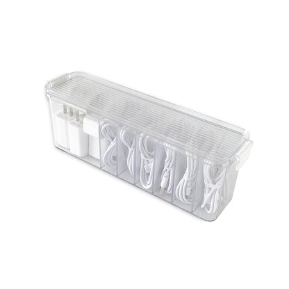 Yesesion Caja organizadora de cables de plástico con 7 compa