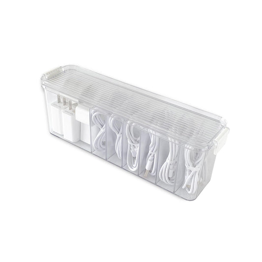 Yesesion Caja organizadora de cables de plástico con 7 compa
