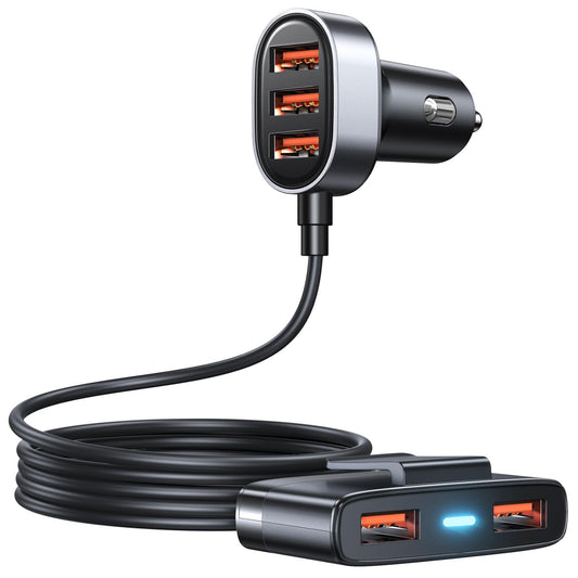 Cargador USB de coche 5 en 1 multipuerto, adaptador de carga