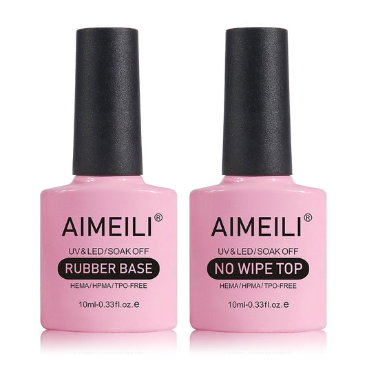 AIMEILI Juego de esmalte de gel con base de goma sin Hema y
