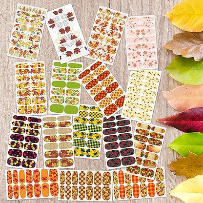 WOKOTO 20 hojas de 280 piezas de calcomanías de uñas de hoja
