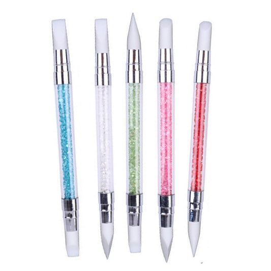 5 Uds Nail Art Sculpture Pen Dual Tipped Silicone Nail Tools