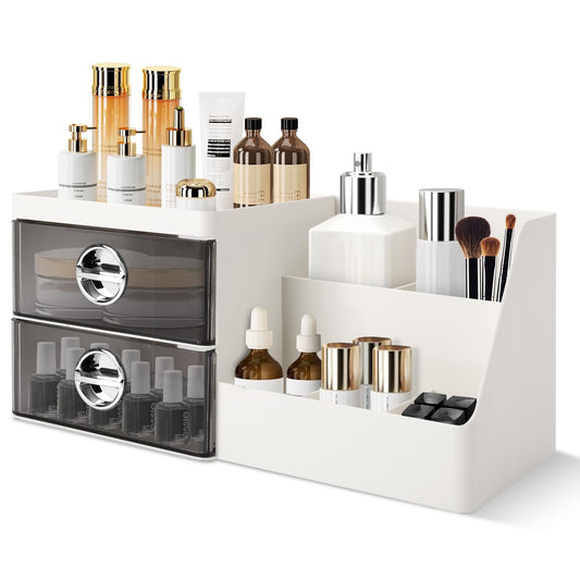 Organizador de maquillaje con cajones transparentes, organiz