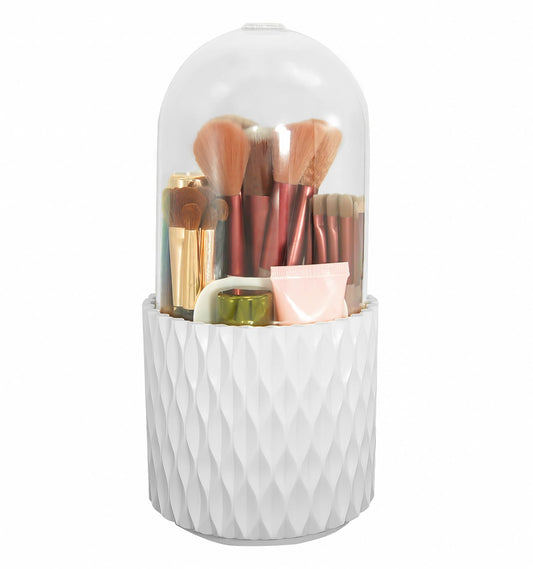 Soporte giratorio para brochas de maquillaje con tapa, organ
