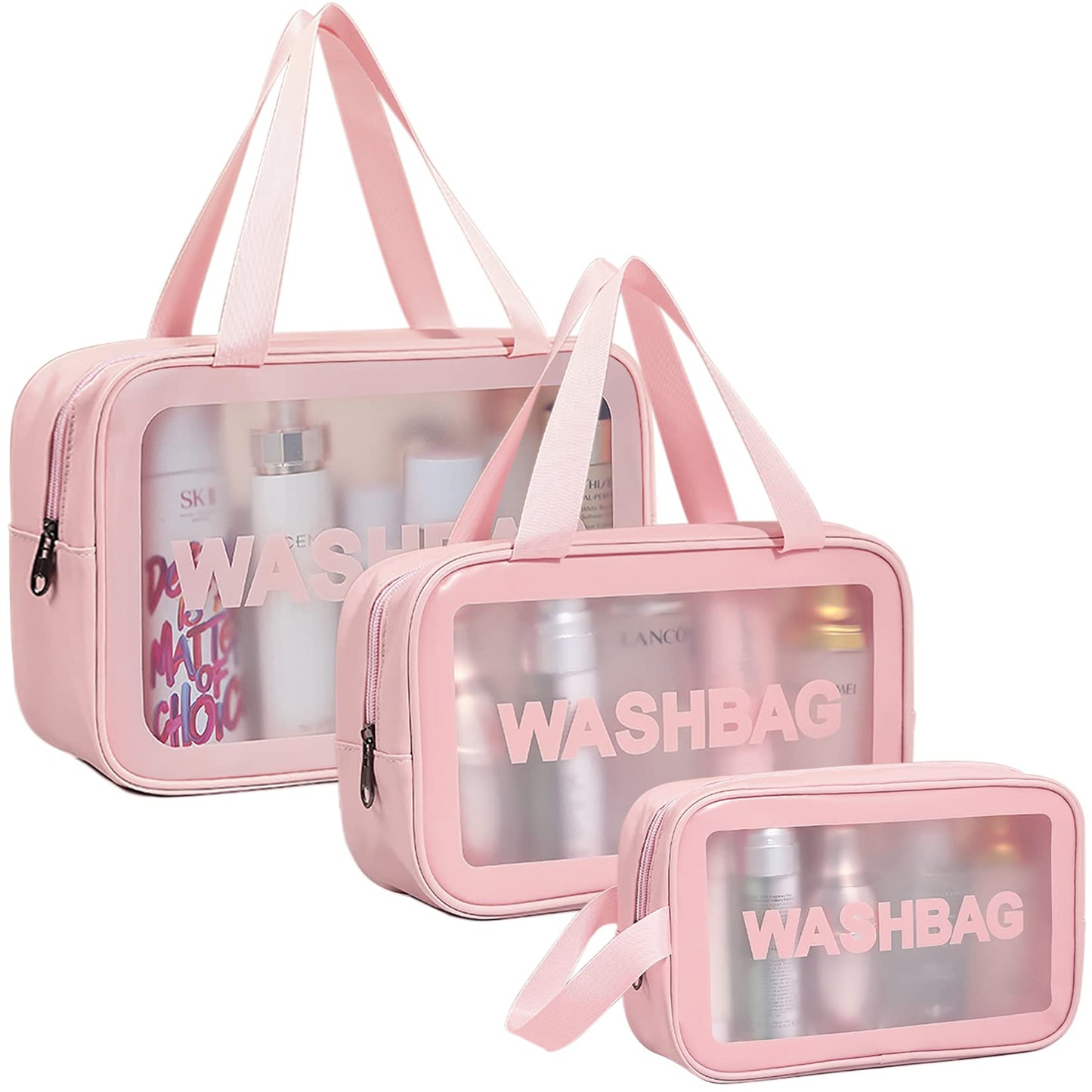 Neceser de viaje para mujeres y hombres, bolsa de ducha tran