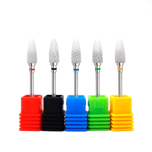 Fantexy Juego de brocas de cerámica para uñas, vástago de 3/