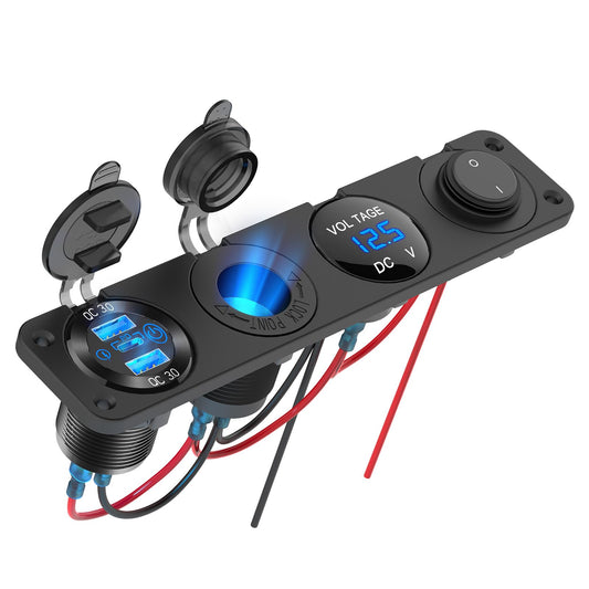 4 en 1-12V USB Outlet RV Accesorios Enchufe de Panel de Inte