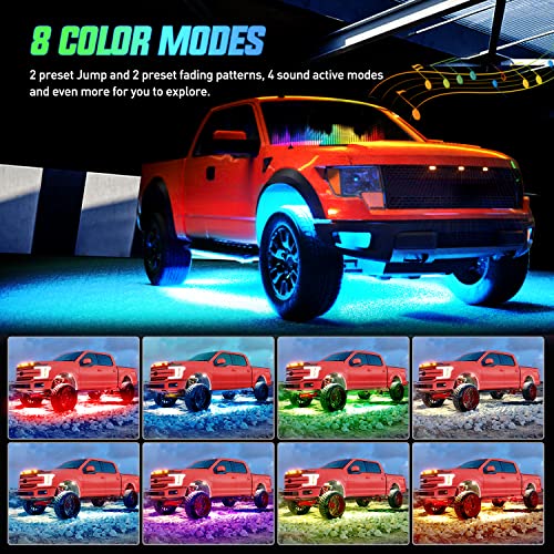 Nilight 4 tiras de luces de neón para automóvil, 256 luces L