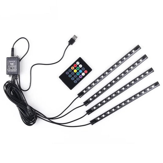 Tira de luces LED para automóvil, 4 piezas de 48 luces LED i